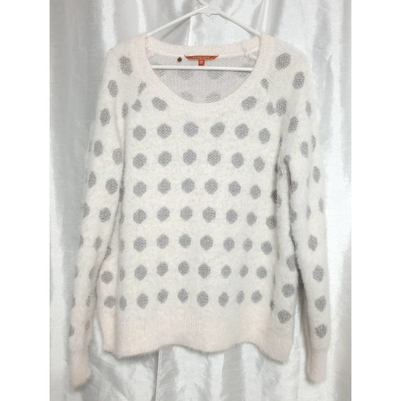 MODCLOTH Metallic Rainbow Polka Dot Ivory Sweater pullover top - Picture 4 of 8